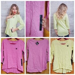 PINK OR YELLOW FASHION DESIGNER WOMEN TOP WITH POCKETS